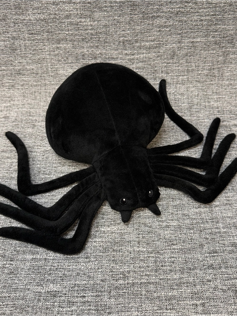 IKEA Black Spider Plush Floppy Soft Toy Embroidered Eyes Halloween
